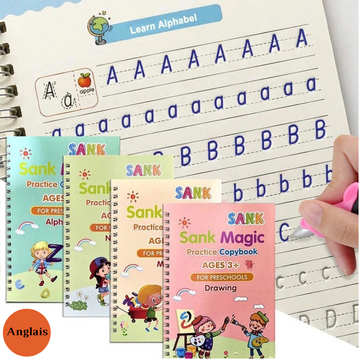 Cahiers d'écriture magique réutilisable calligraphie - Cahiers d'activités  pour enfants 4 à 6 ans